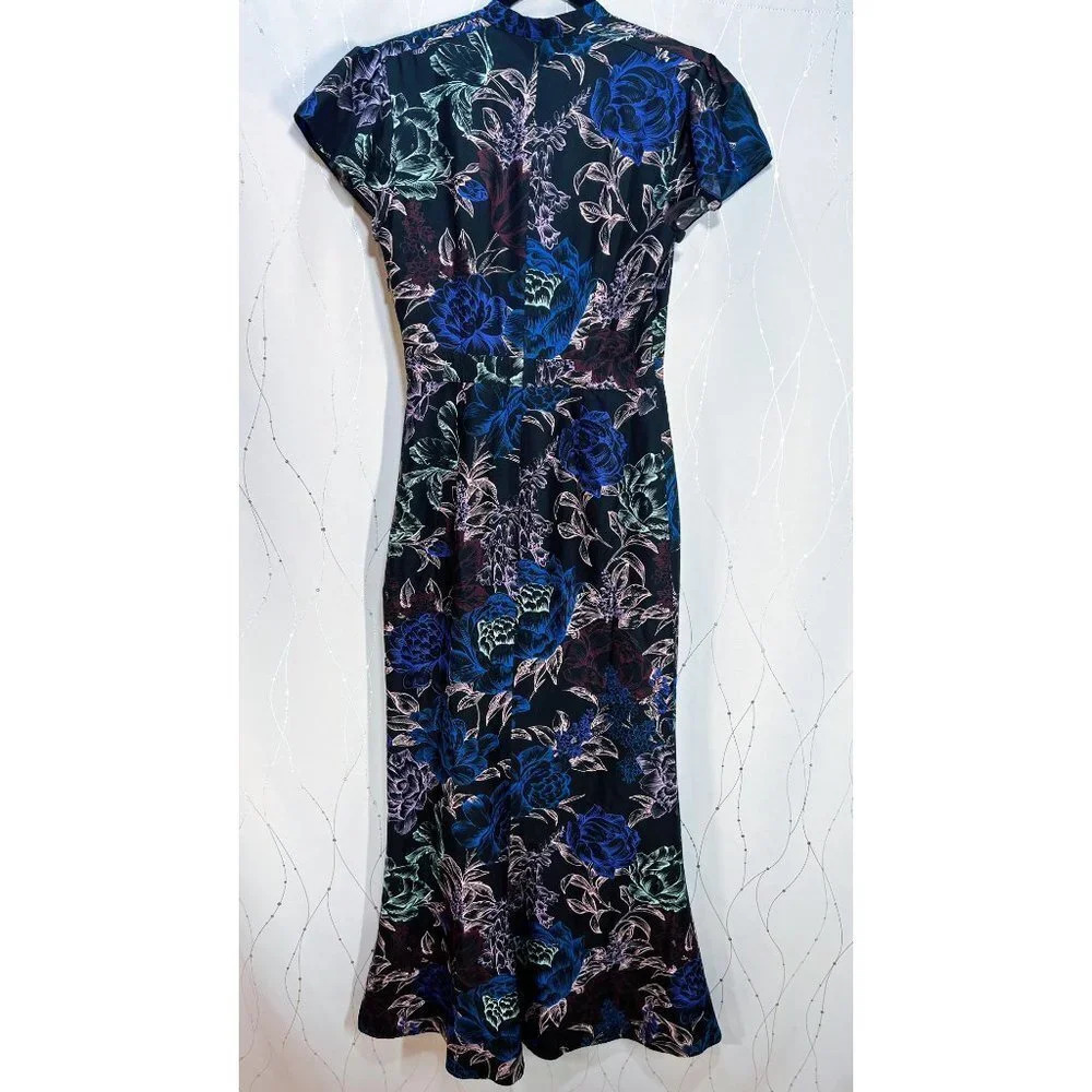 Emanuel Ungaro Black Floral Wisp Chiffon Formal Dress $2280 - Picture 9 of 13